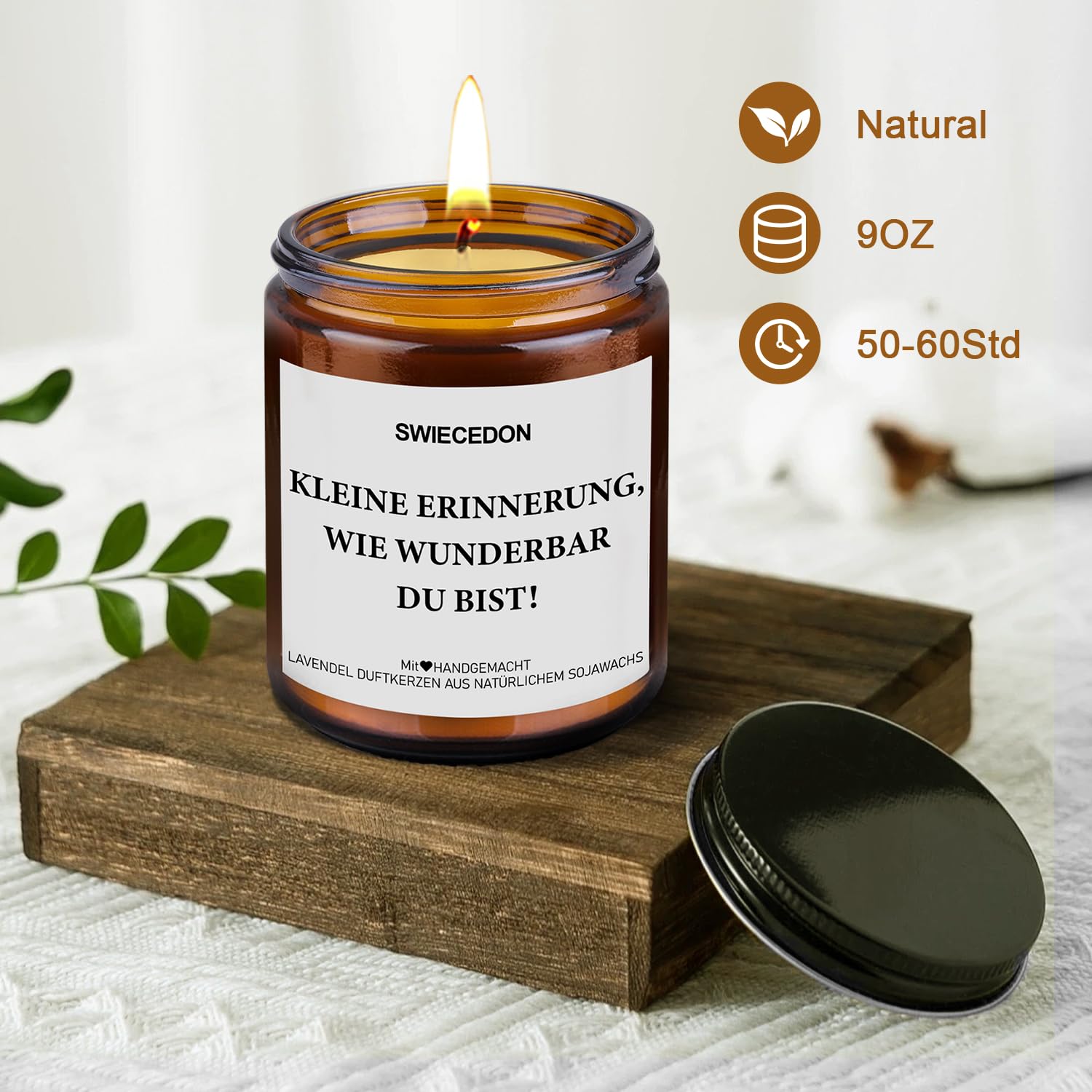 Свічка Lavender соєвий віск скляна 200 г, фото №4