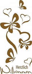 Настінна наклейка GRAZDesign Welcome Saying Butterflies 091 68 x 30 см Золота synthetic.ua - Фото 1