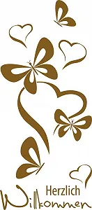 Настінна наклейка GRAZDesign Welcome Saying Butterflies 091 68 x 30 см Золота synthetic.ua - Фото 1