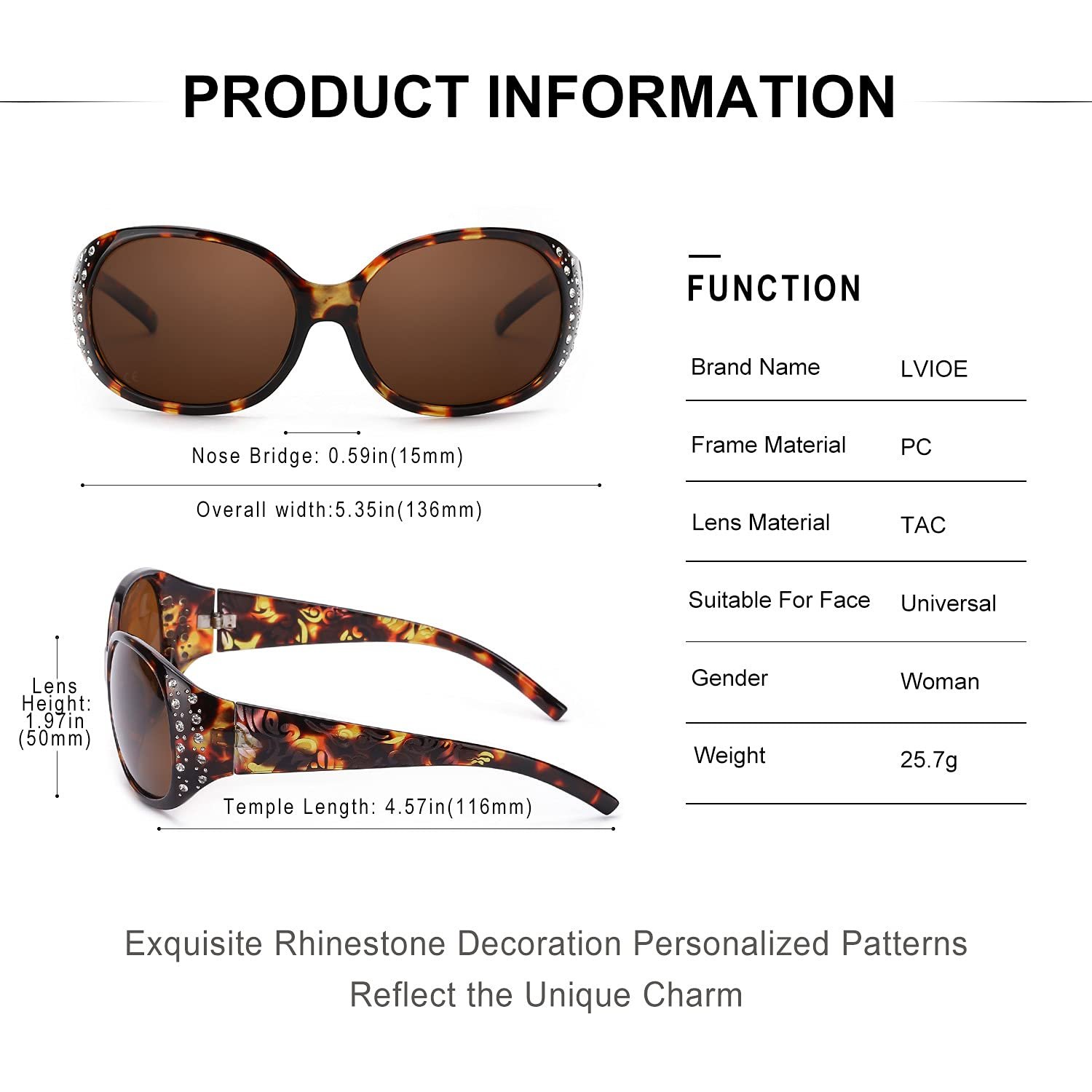 Поляризованные солнцезащитные очки Женские Большие Черные Классические Винтажные, фото №4