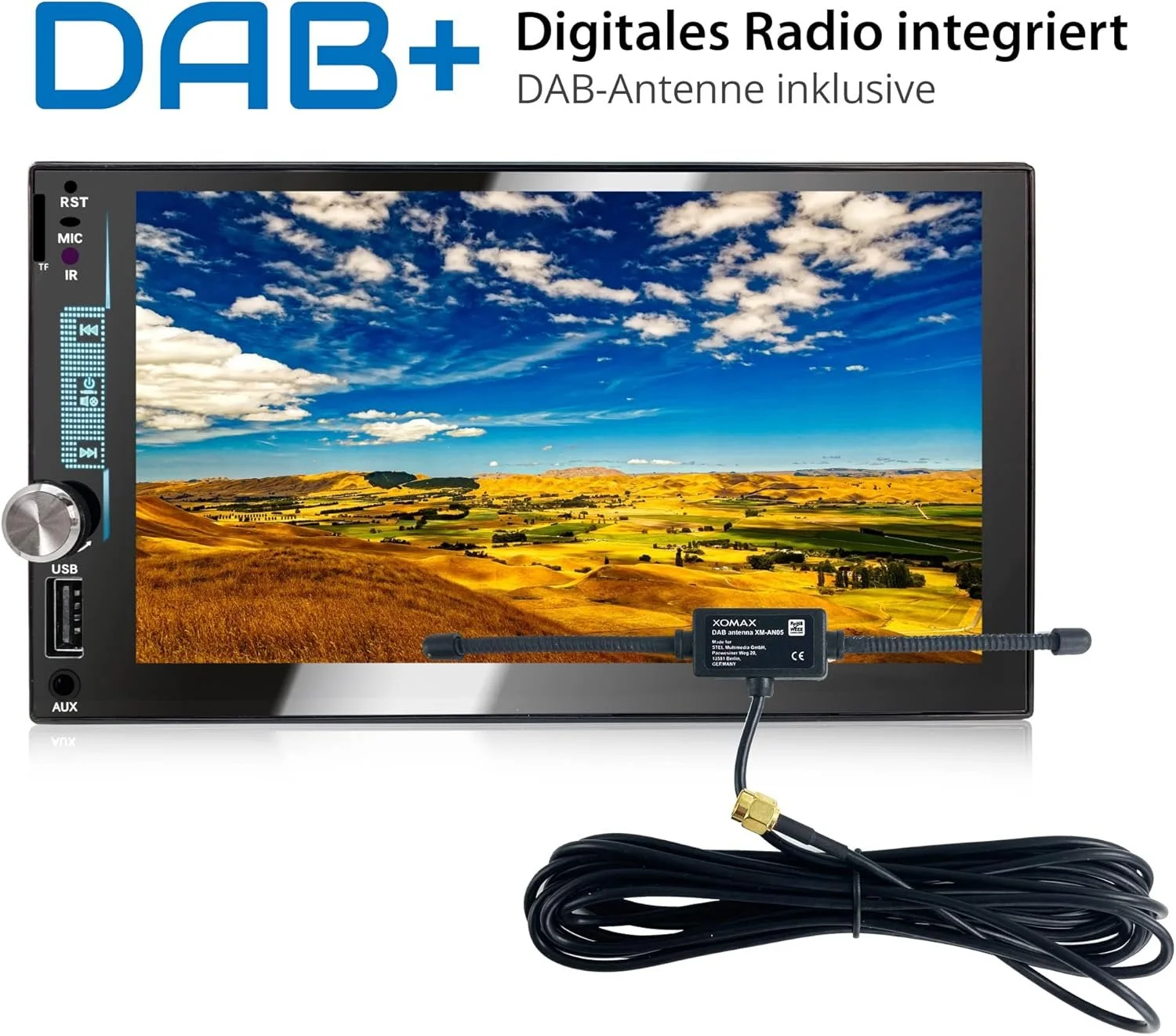 Автомагнітола XOMAX XM-2V784D / 7" / Сенсорна / Bluetooth / USB / AUX / microSD slot / DAB+ / 2DIN, фото №2 Автомагнітола XOMAX XM-2V784D / 7" / Сенсорна / Bluetooth / USB / AUX / microSD slot / DAB+ / 2DIN, фото №2