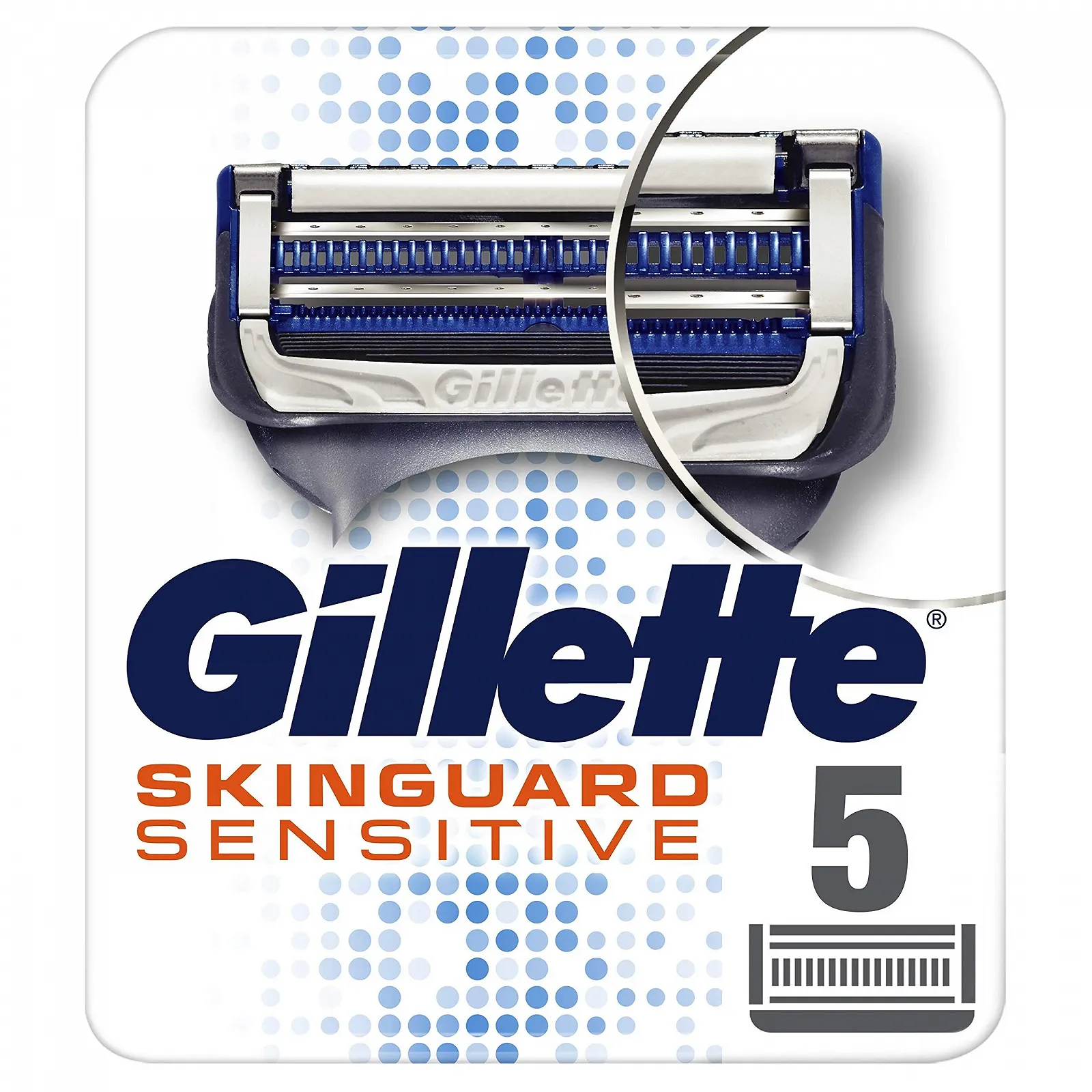 Сменные кассеты для бритья Gillette SkinGuard Sensitive 5 шт., фото №1 Сменные кассеты для бритья Gillette SkinGuard Sensitive 5 шт., фото №1