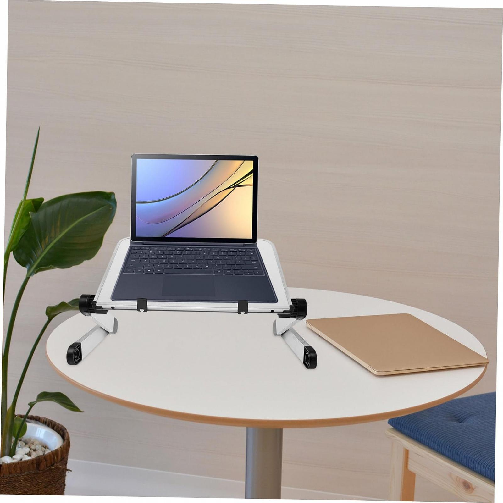 Регулируемая Складная Подставка для Ноутбука с Улучшенным Охлаждением Эргономичная Настольная Подставка для Офиса Совместима с Ноутбуками Планшетами Компактный Дизайн, фото №4