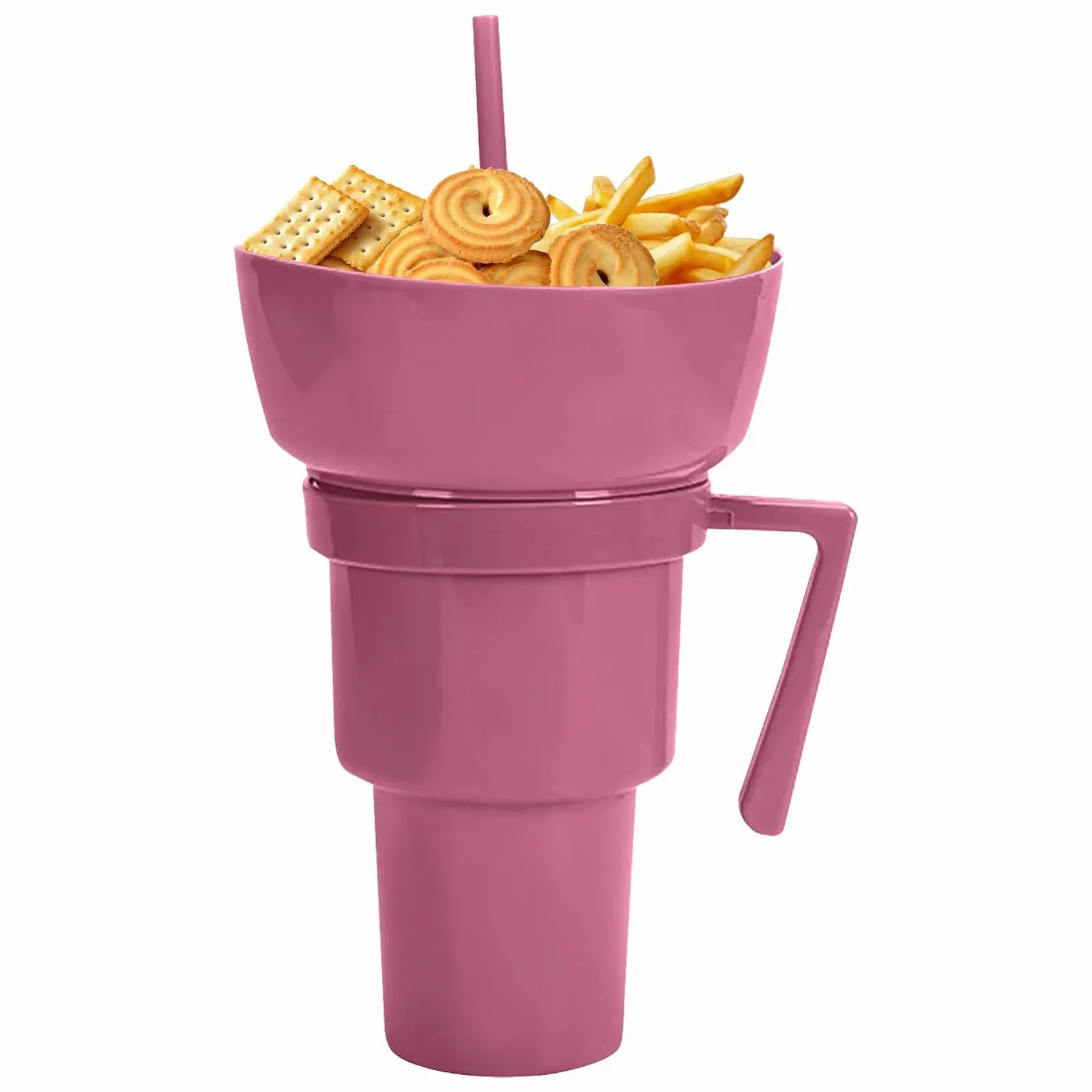 Багаторазовий кухоль для снеків з соломинкою - Герметичний контейнер для харчових продуктів, фото №1