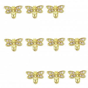 Металевий Шарм для Нігтів, 3D Позолочені Стрази Аксесуар для Дизайну synthetic.ua - Фото 1