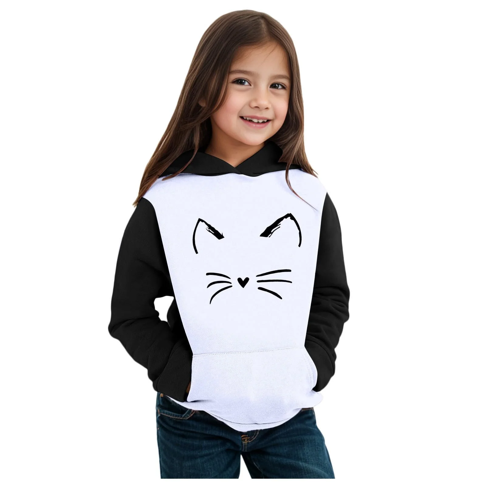 Худи для девочки, с мультяшными принтами, теплый, фото №2