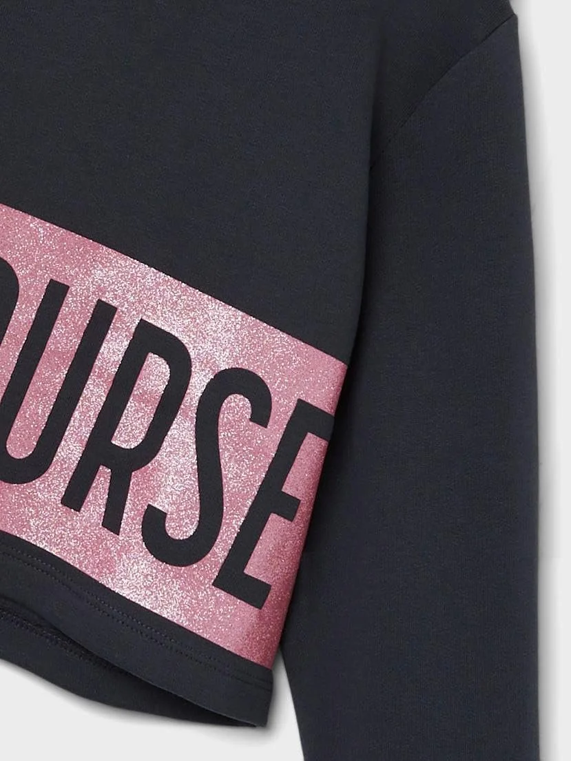 NAME IT Укороченный свитшот с капюшоном NkfLEONIE для девочек, фото №3