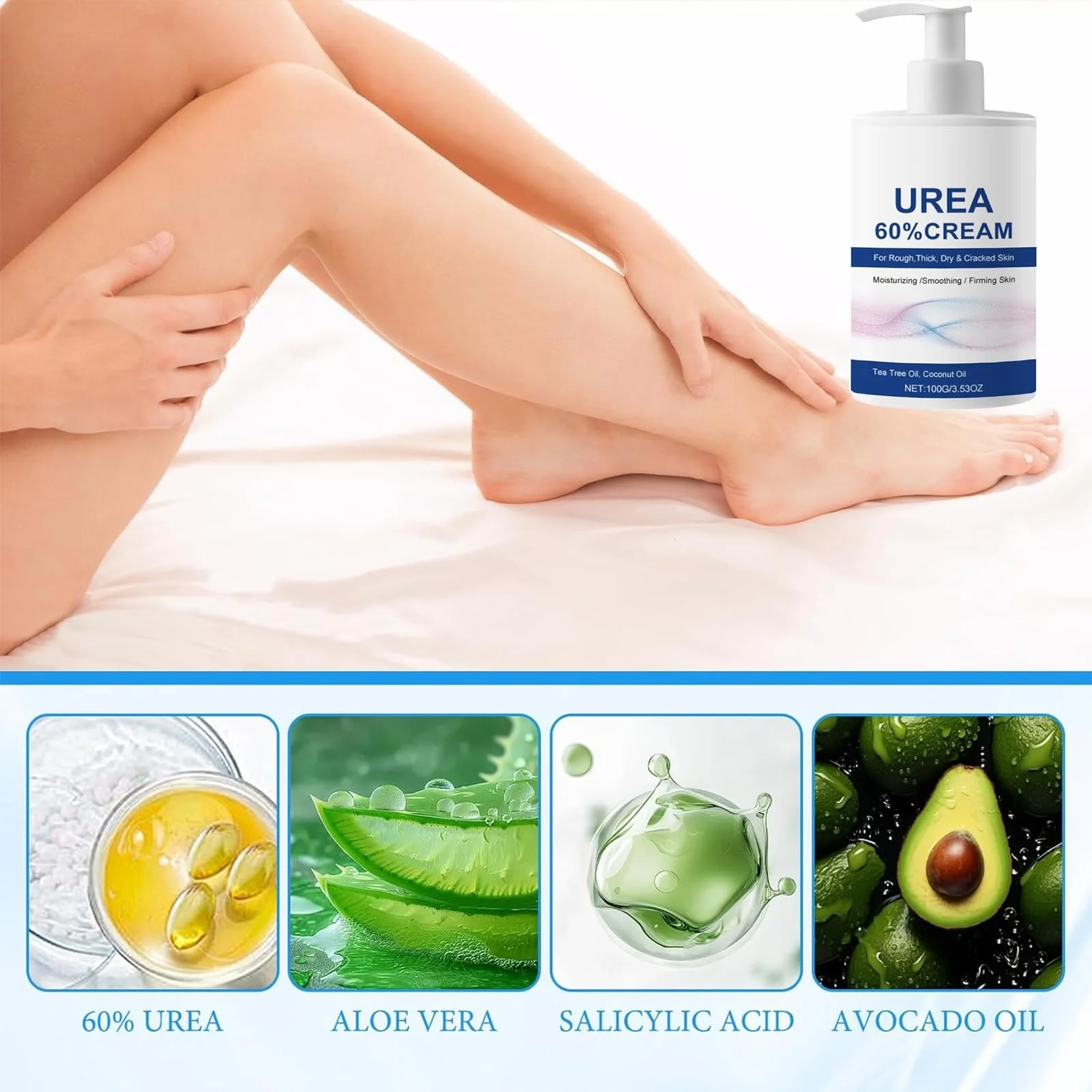 Восстанавливающий крем для ног и рук 60% Urea Cream с пилкой для стоп, фото №2