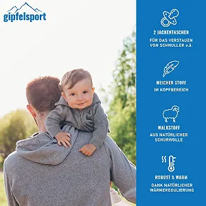 Куртка Gipfelsport Walk из 100% шерсти мериноса для детей synthetic.ua - Фото 1
