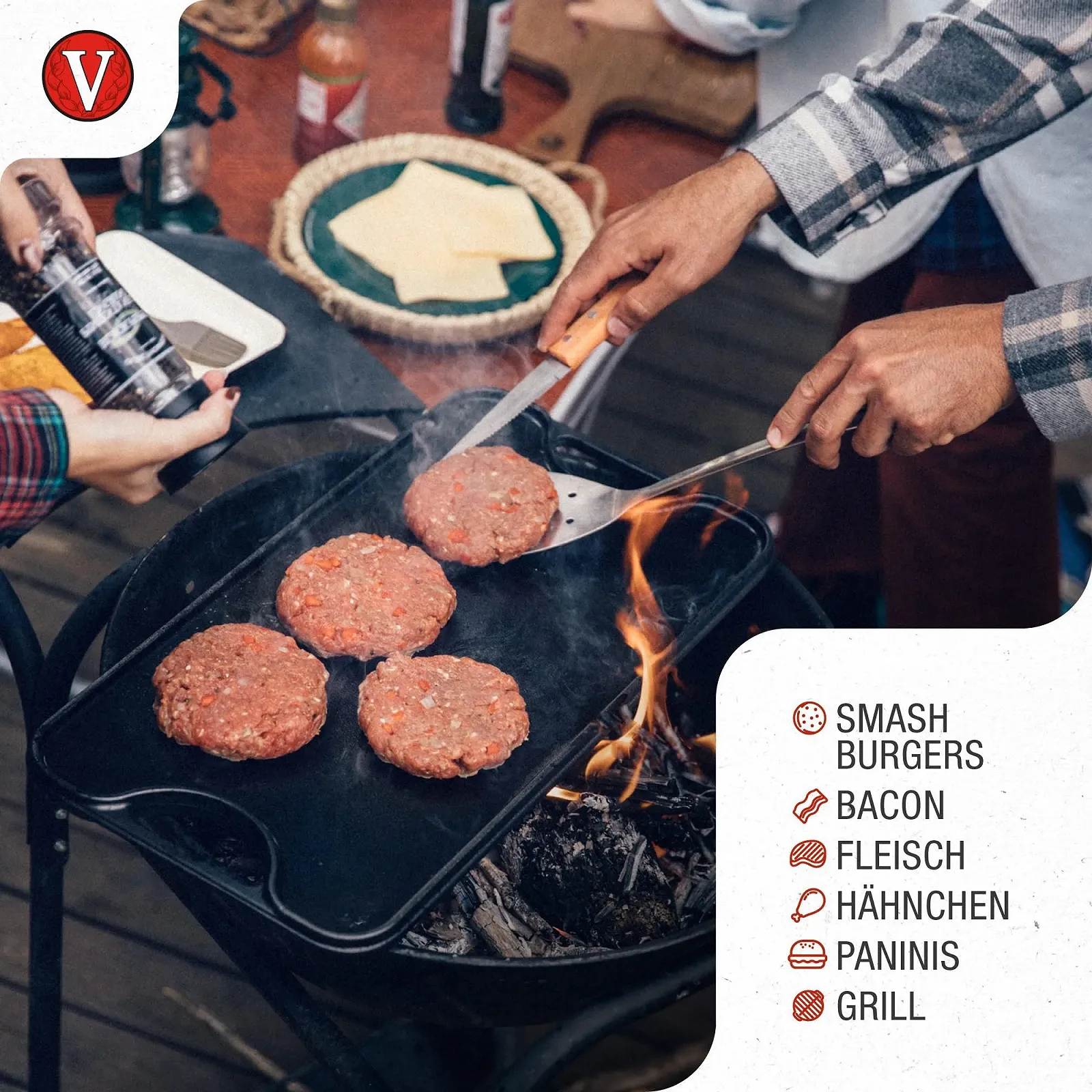 Пресс для бургеров Victoria Burger Smasher чугунный 16.5 см PTFE-Free, фото №3