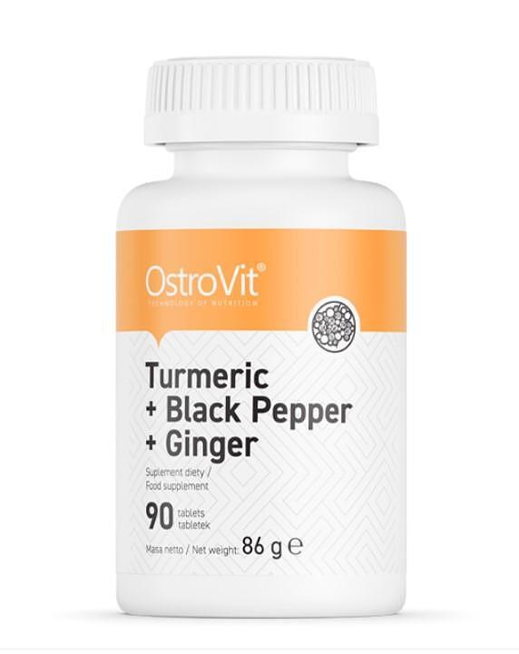 Натуральные добавки Ostrovit Turmeric Black Pepper Ginger 90tabl, фото №1