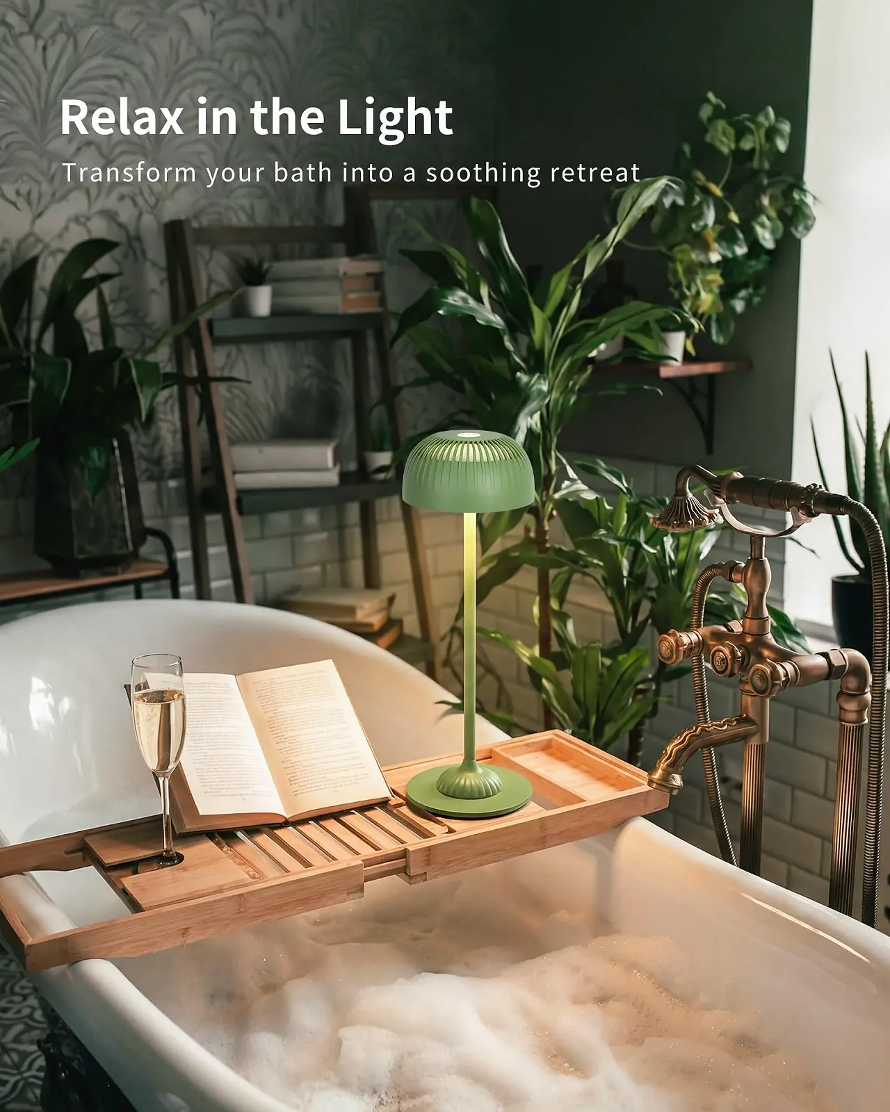 Настільна лампа Акумуляторна сенсорна регульована яскравість 5200 мАг 3 режими світла IP54 2 шт. Зелений, фото №4