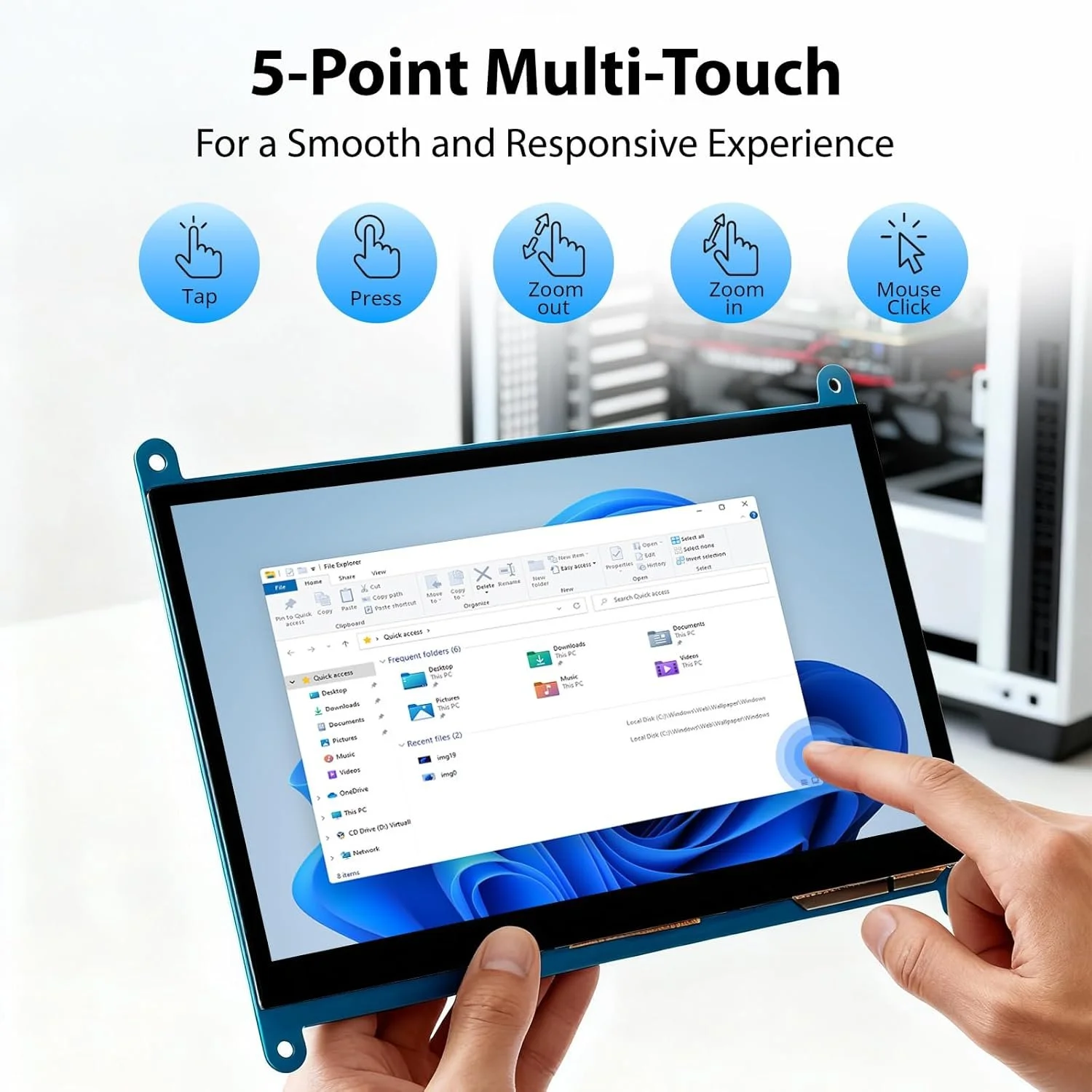 Монітор портативний сенсорний 7" ELECROW Raspberry Pi HD IPS 60 Гц, фото №2 Монітор портативний сенсорний 7" ELECROW Raspberry Pi HD IPS 60 Гц, фото №2