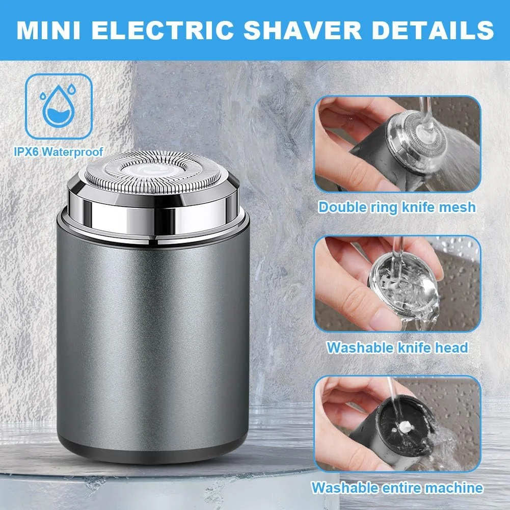 Електробритва AOOWU Mini Wet and Dry Waterproof Grey, фото №5 Електробритва AOOWU Mini Wet and Dry Waterproof Grey, фото №5