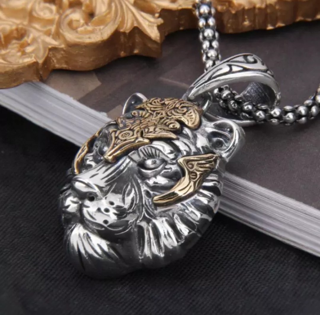 Модний сріблястий ланцюжок унісекс Тигр, фото №1