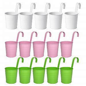 Набір горщиків підвісних металевих 15 шт. 3 кольори - Фото 1