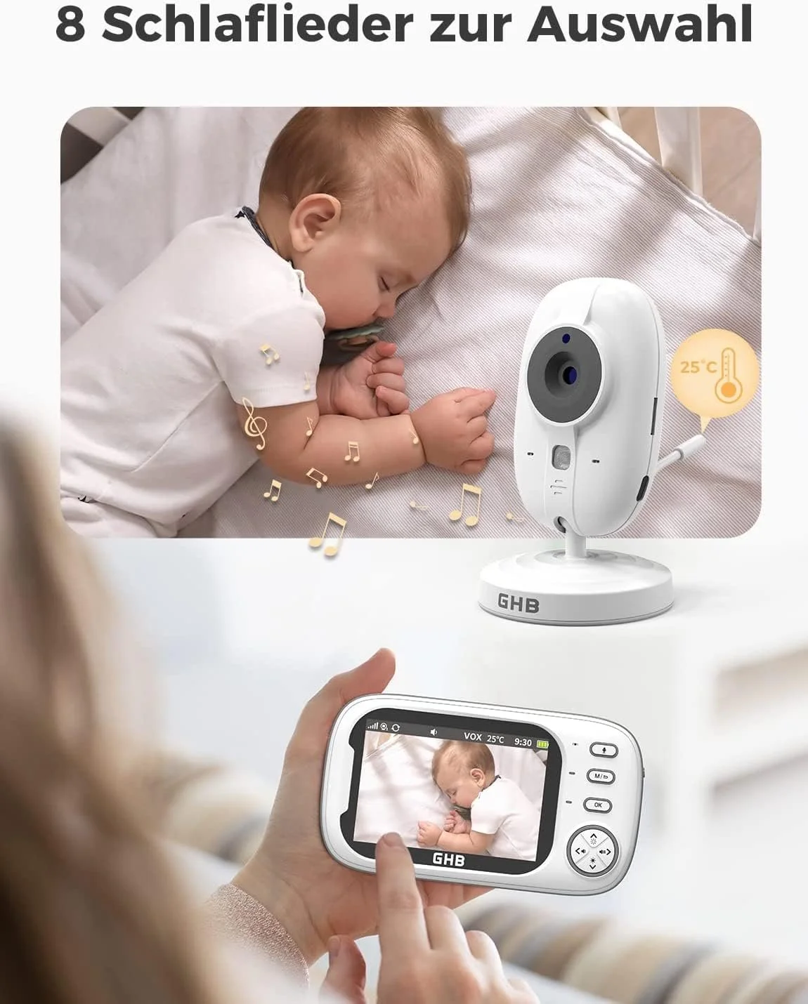 Видеоняня GHB 3.5 Inch LCD 2.4 GHz VOX Night Vision, фото №6 Видеоняня GHB 3.5 Inch LCD 2.4 GHz VOX Night Vision, фото №6
