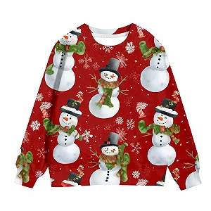 Пуловер 158 для мальчиков - Детская мода, рождественский милый принт, круглый вырез, худи с длинными рукавами synthetic.ua - Фото 1