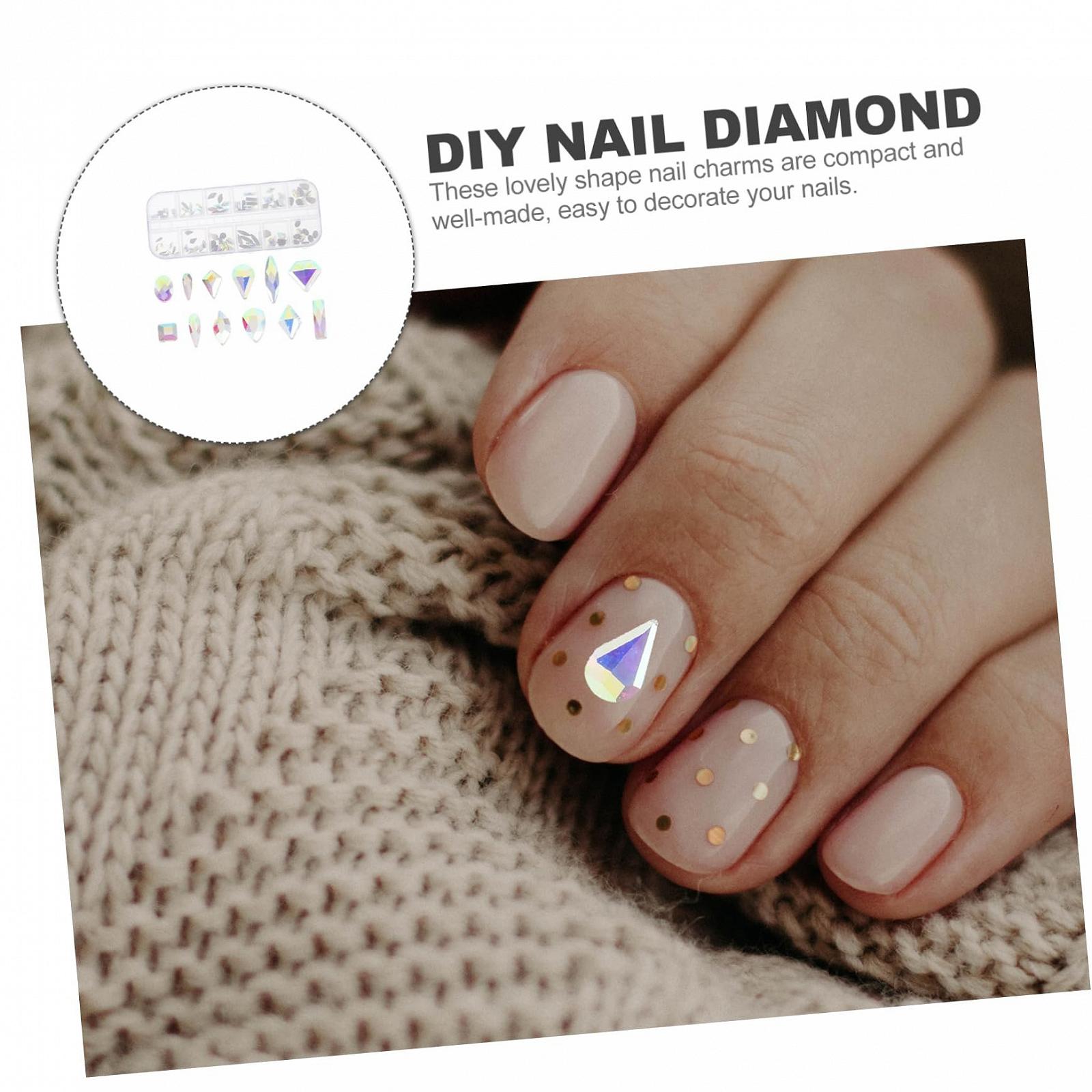 Набір прикрас для нігтів PACKOVE 12 відділень Стрази Flatback Блискітки Декор, фото №5