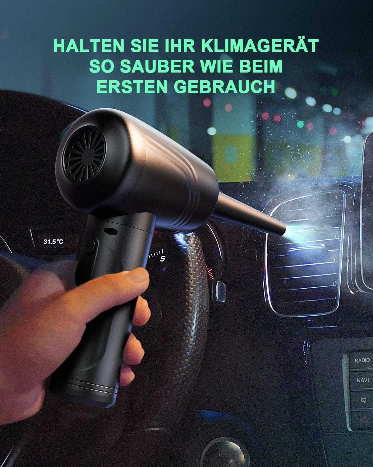 Електрична повітродувка JoyGeek 3 швидкості 120 000 RPM 9000 mAh LED-підсвічування для ПК та авто, фото №6 Електрична повітродувка JoyGeek 3 швидкості 120 000 RPM 9000 mAh LED-підсвічування для ПК та авто, фото №6