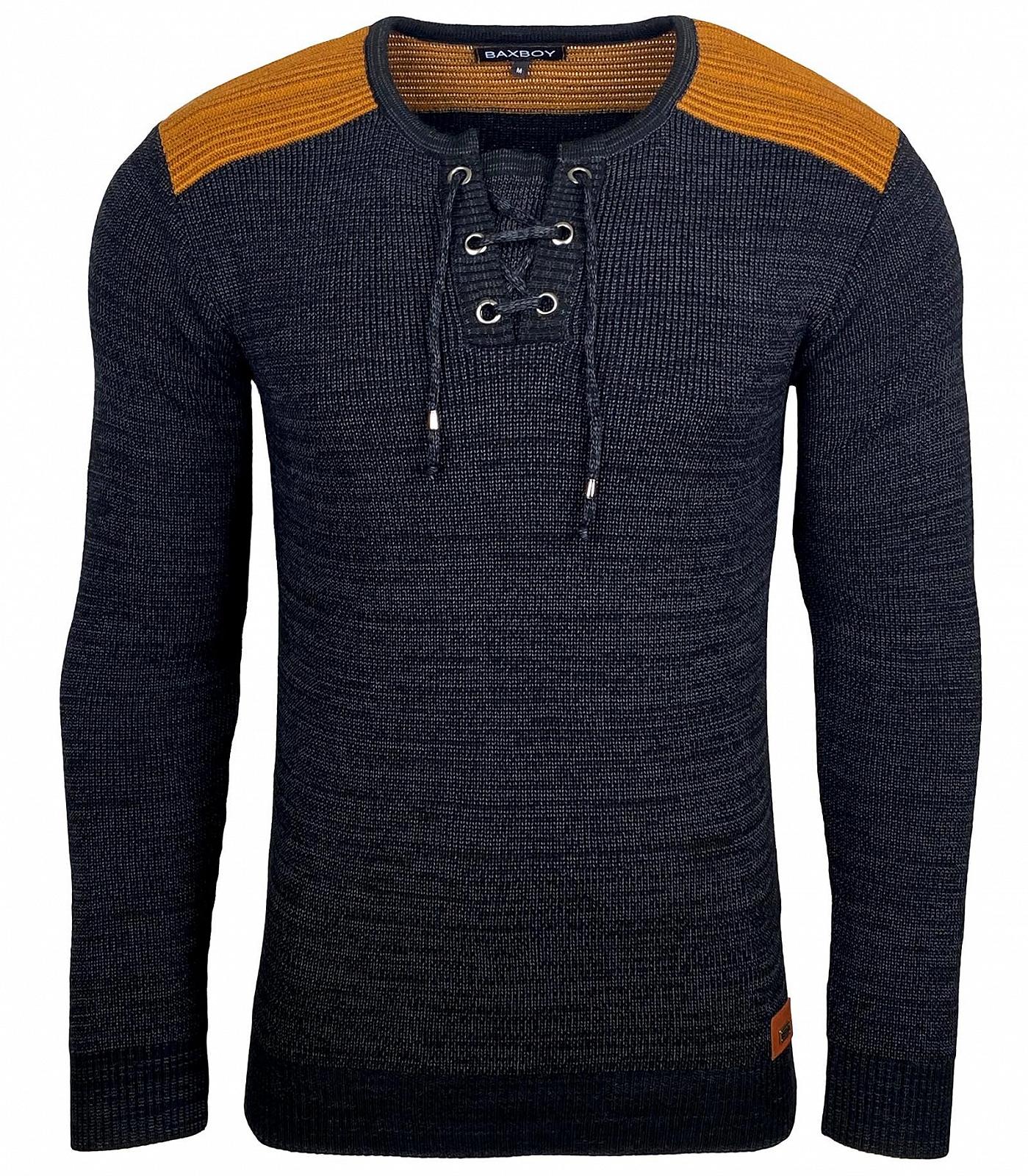 Джемпер Baxboy BB-52205 Slim Fit V-подібний виріз Чорний, фото №2