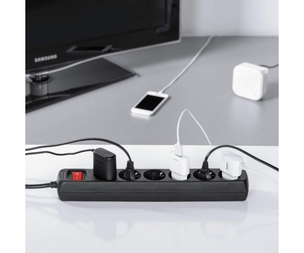 HAMA Фільтр-подовжувач мережевий 6хТип F 3х1.5мм2, 16А 5м чорний, фото №9 HAMA Фільтр-подовжувач мережевий 6хТип F 3х1.5мм2, 16А 5м чорний, фото №9