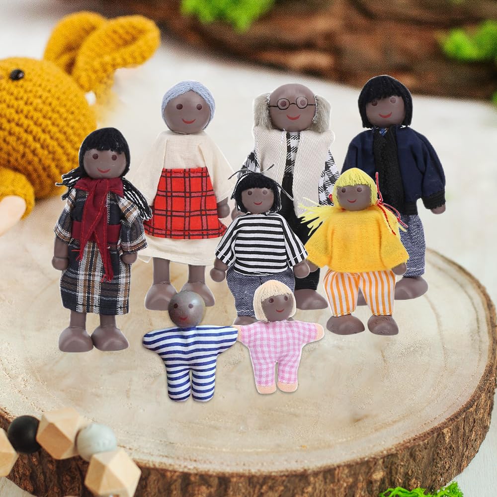 Дерев'яні ляльки Riisoyu 8 Piece Dollhouse Doll Family Set, фото №6