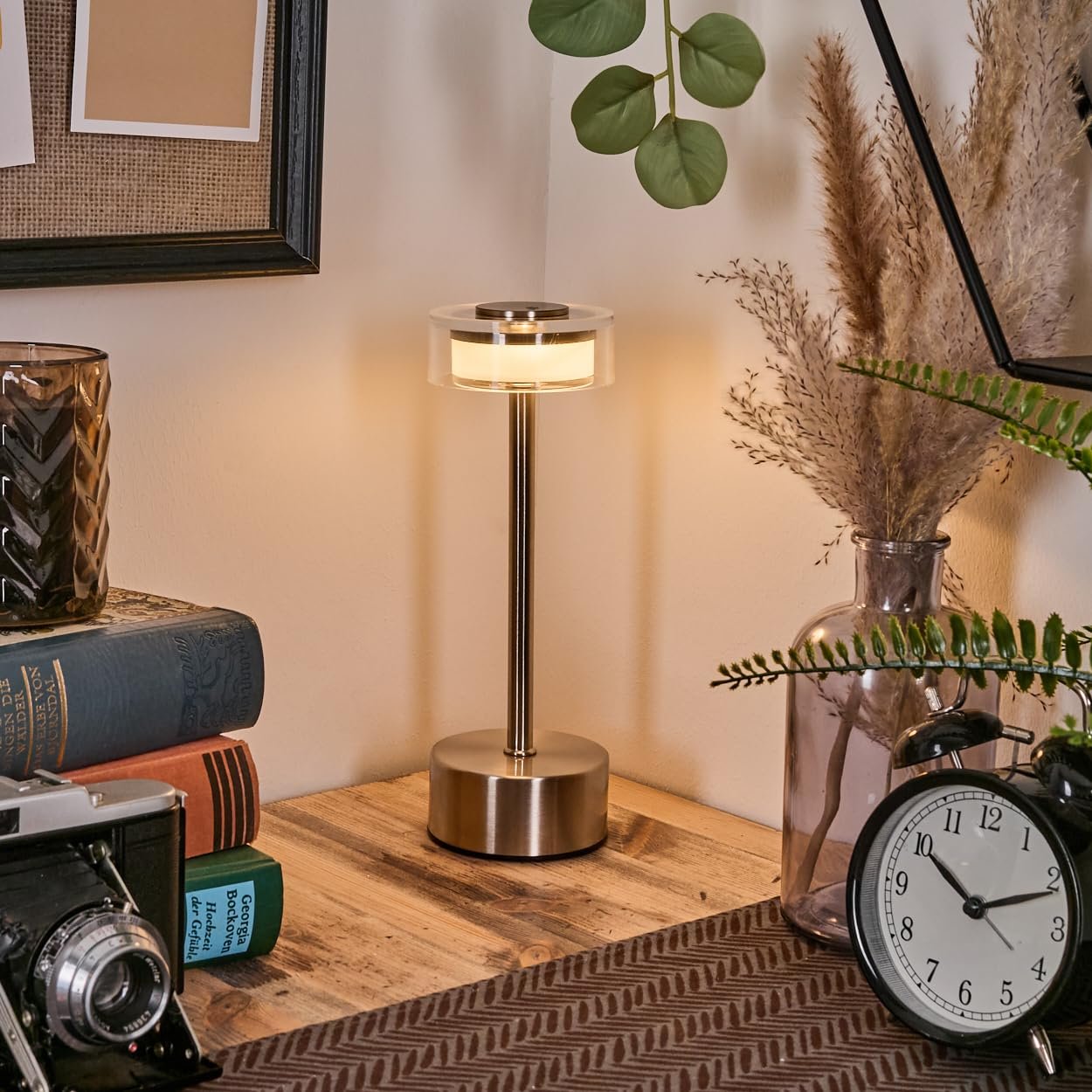 Настільна лампа HOFSTEIN Viada LED Modern Touch Dimmer CCT 2.5 Вт Matte Nickel/Chrome/Clear, фото №8