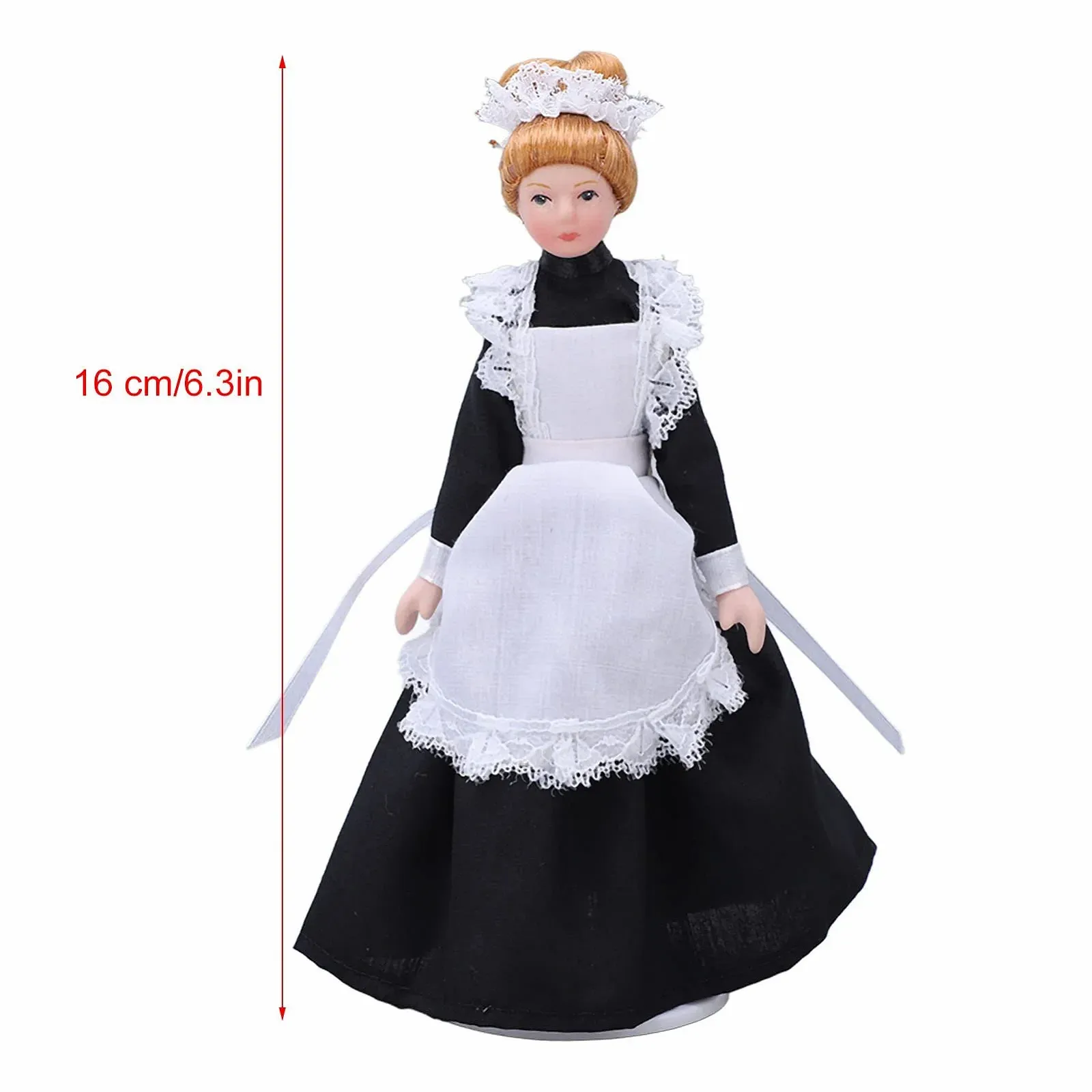Кукла Tbest Dollhouse Victorian Maid 1:12 гибкая подвижная керамическая девушка ручной работы, фото №3