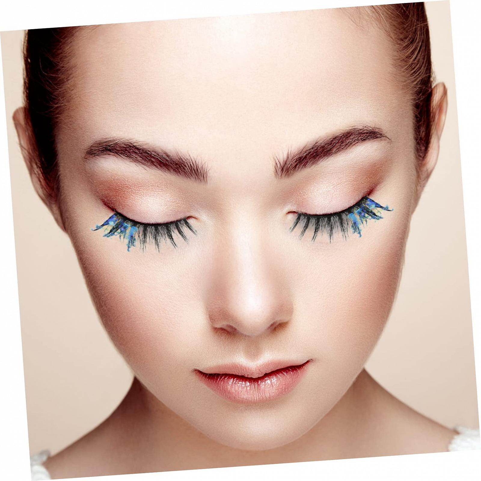 Накладні вії Angoily кольорові 3D синтетичне волокно з глітером 9 пар, фото №6