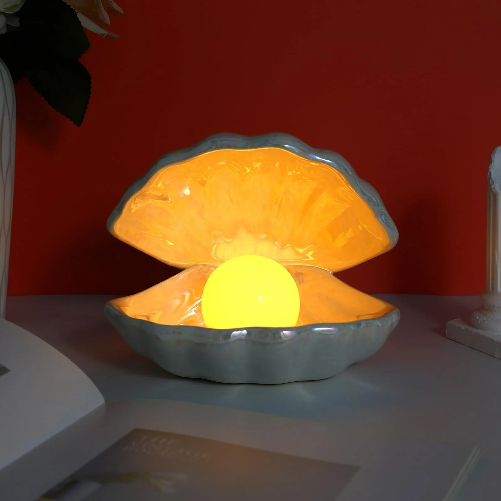 Настільна лампа Besportble Shell Pearl Нічник Білий, фото №5