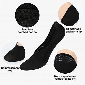 Носки-следки Женские Хлопковые Низкие Черный*2+Серый*2+Белый*2, 6 пар, размер 35-40 synthetic.ua - Фото 1