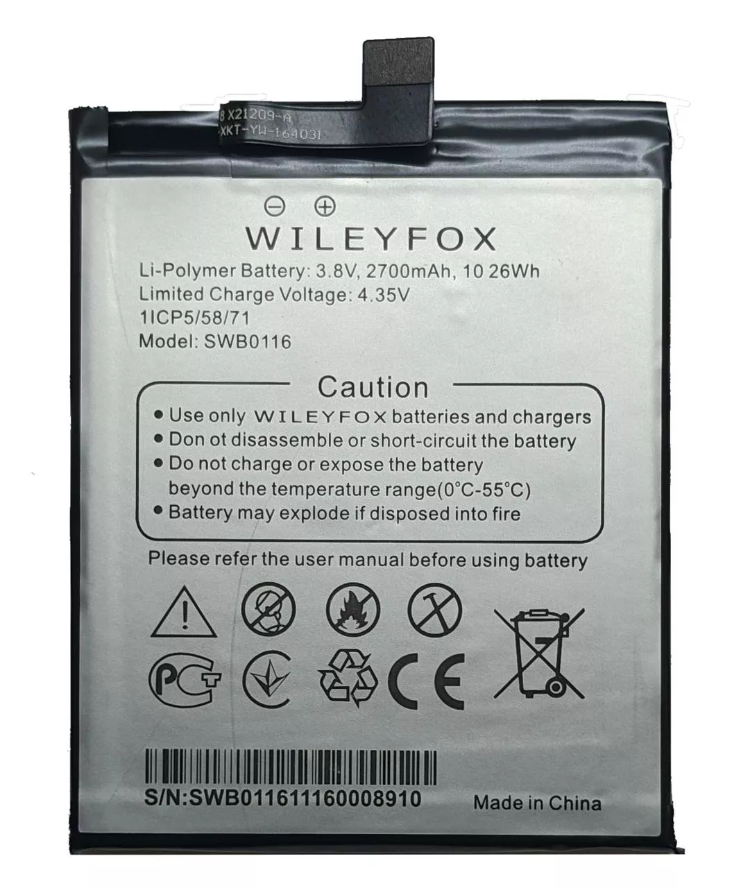 Аккумулятор WileyFox Swift 2 Plus SWB0116, фото №1