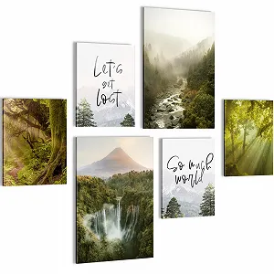 Картини Novart Forest Landscape N036667b 6 шт. Зелений - Фото 1