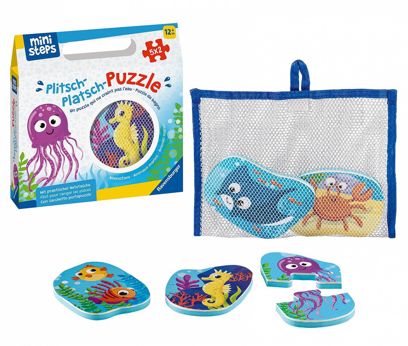 Пазл для ванны Ravensburger ministeps Plitsch-Splash Sea Creatures 4588 10 деталей от 1 года, фото №2
