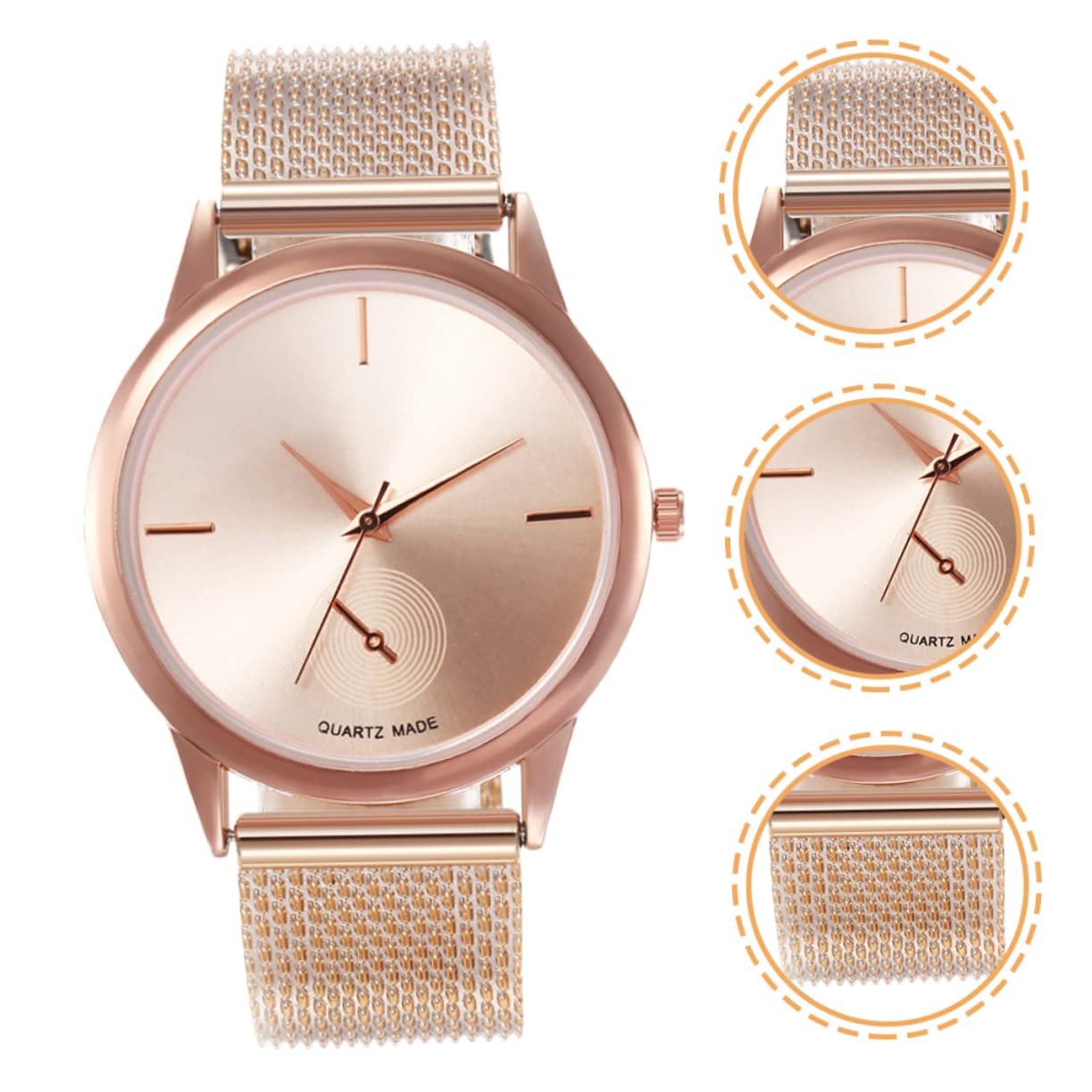 Часы кварцевые LIFKOME Женские Изящные Повседневные Деловые Часы для Девушек Ажурные Часы из Сплава Женские Часы Обычное Стеклянное Зеркало, золотой, Браслет, фото №2