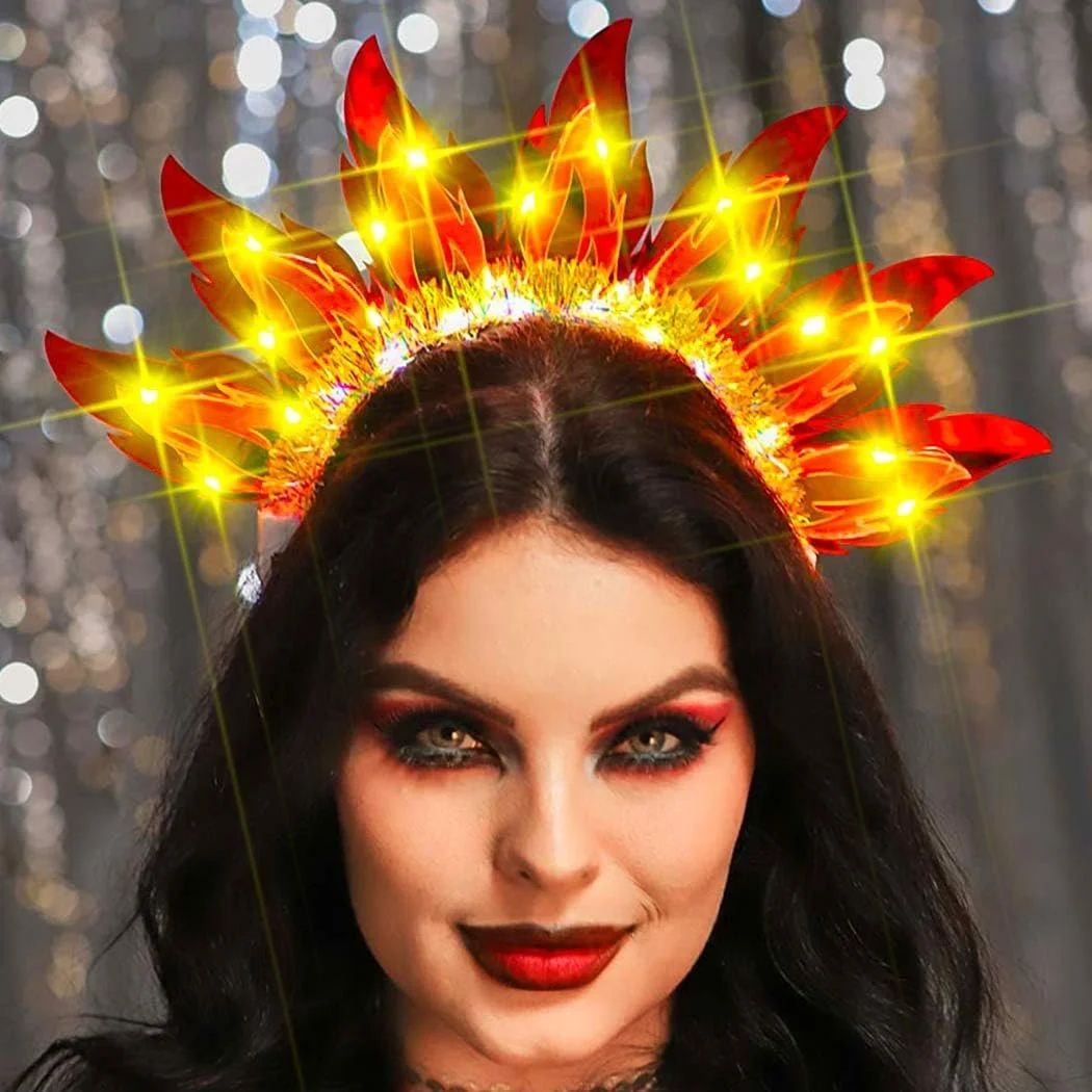 Обруч для волосся з LED полум'ям, фото №6