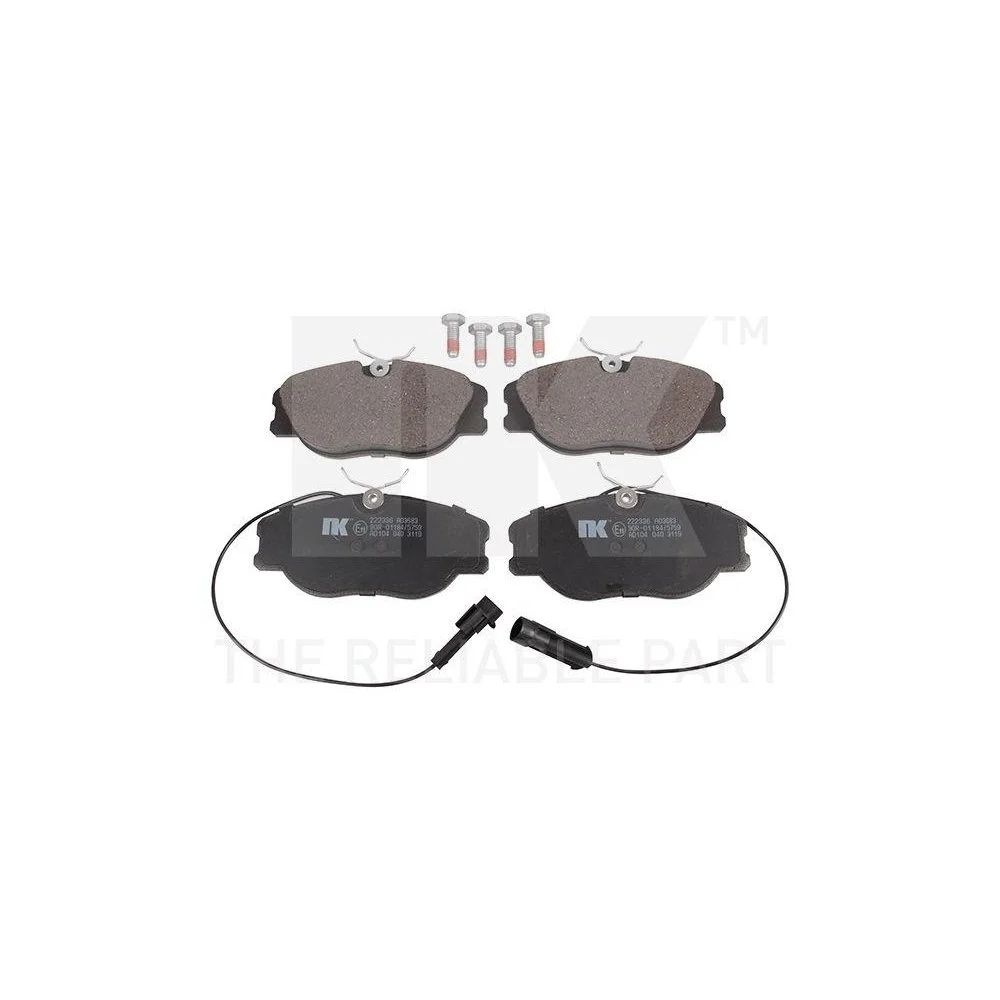 Комплект гальмівних колодок дискового гальма NK 222336 для ALFA ROMEO FIAT LANCIA передня вісь, фото №1