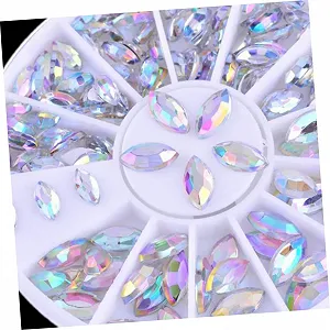 Стразы Тип Crystal Ab Healvian 3 шт. для дизайна ногтей synthetic.ua - Фото 1