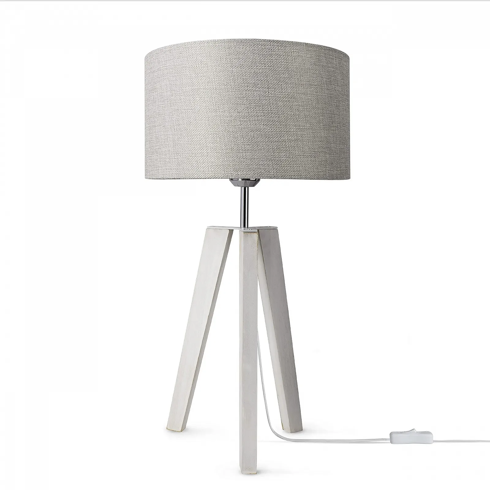 Настільна лампа Paco Home для спальні та вітальні E14 тканинний абажур з вимикачем Дерево, фото №1