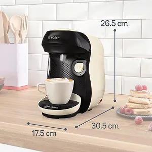 Капсульная кофемашина Bosch Tassimo Happy Friendly TAS107E 1400 Вт, кремовый/черный synthetic.ua - Фото 1