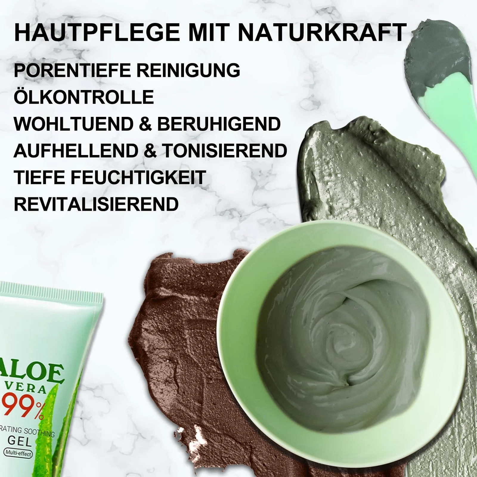 Набір для створення масок для обличчя Vezerd з гелем алое вера, зволожуючий, фото №4