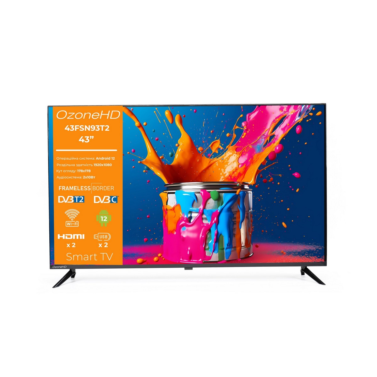 Телевізор OzoneHD 43FSN93T2, фото №1 Телевізор OzoneHD 43FSN93T2, фото №1