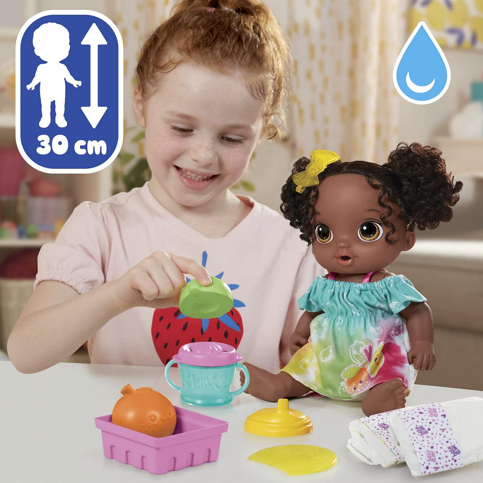 Кукла Baby Alive Fruit Juice Fun Lime Toy Juicer Drinks Power PIPI from 3 Черные волосы, фото №4