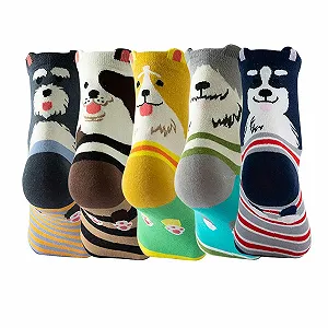 Шкарпетки з малюнком собаки, 5 пар, Різнокольорові synthetic.ua - Фото 1
