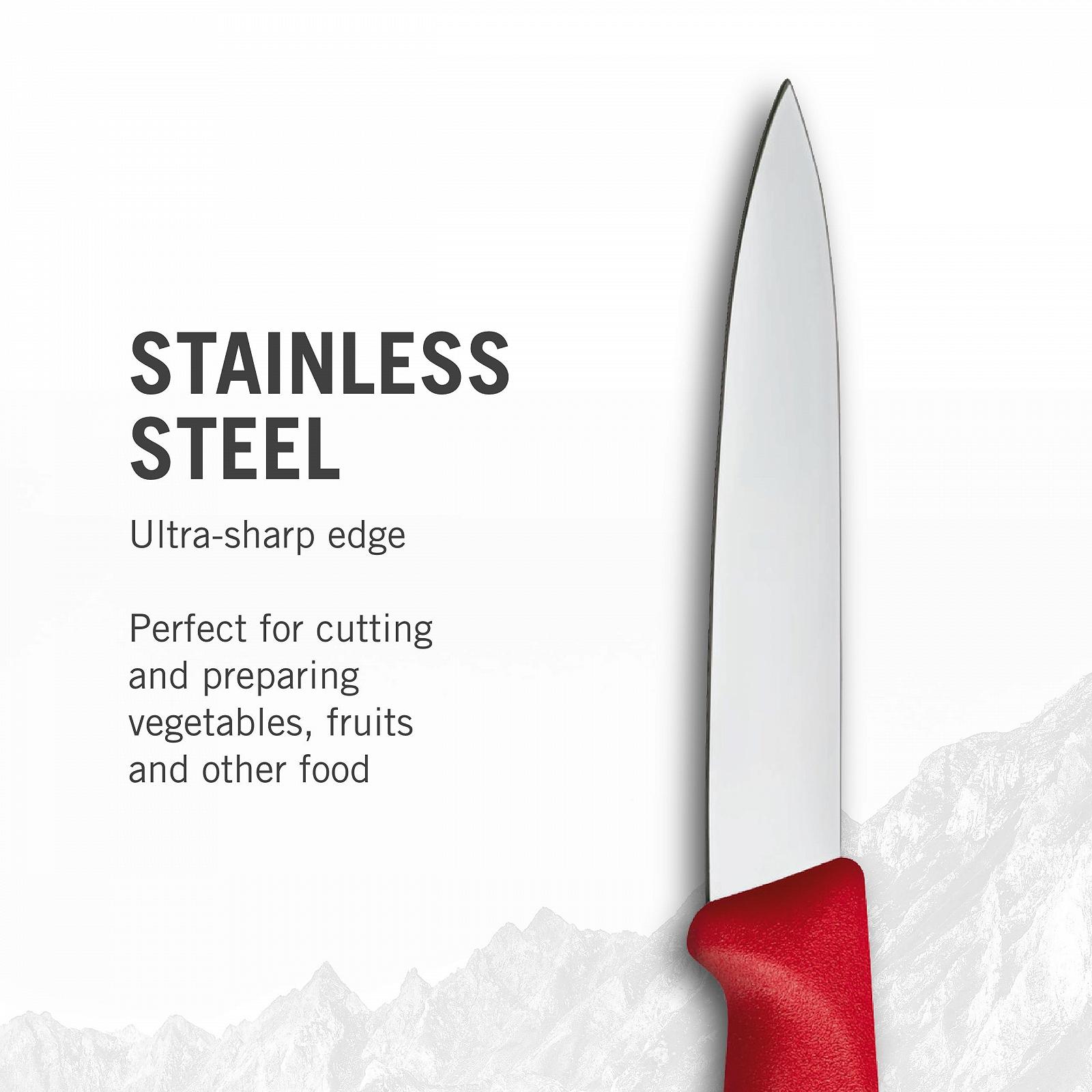 Набор кухонных ножей Victorinox Swiss Classic, 6 предметов, для овощей, томатов и завтрака, нож и овощечистка, прочная пластиковая ручка, нержавеющая сталь, красный, фото №3