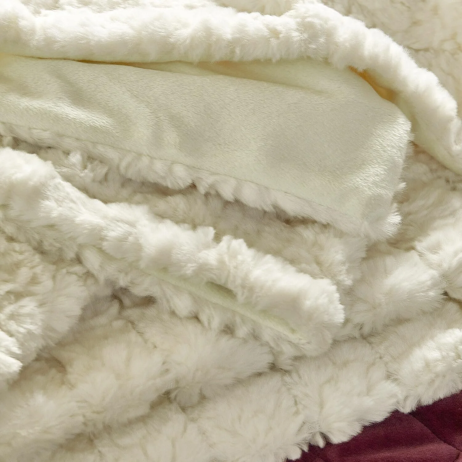 Плед Loberon Dorelice Хутро Білий, фото №5