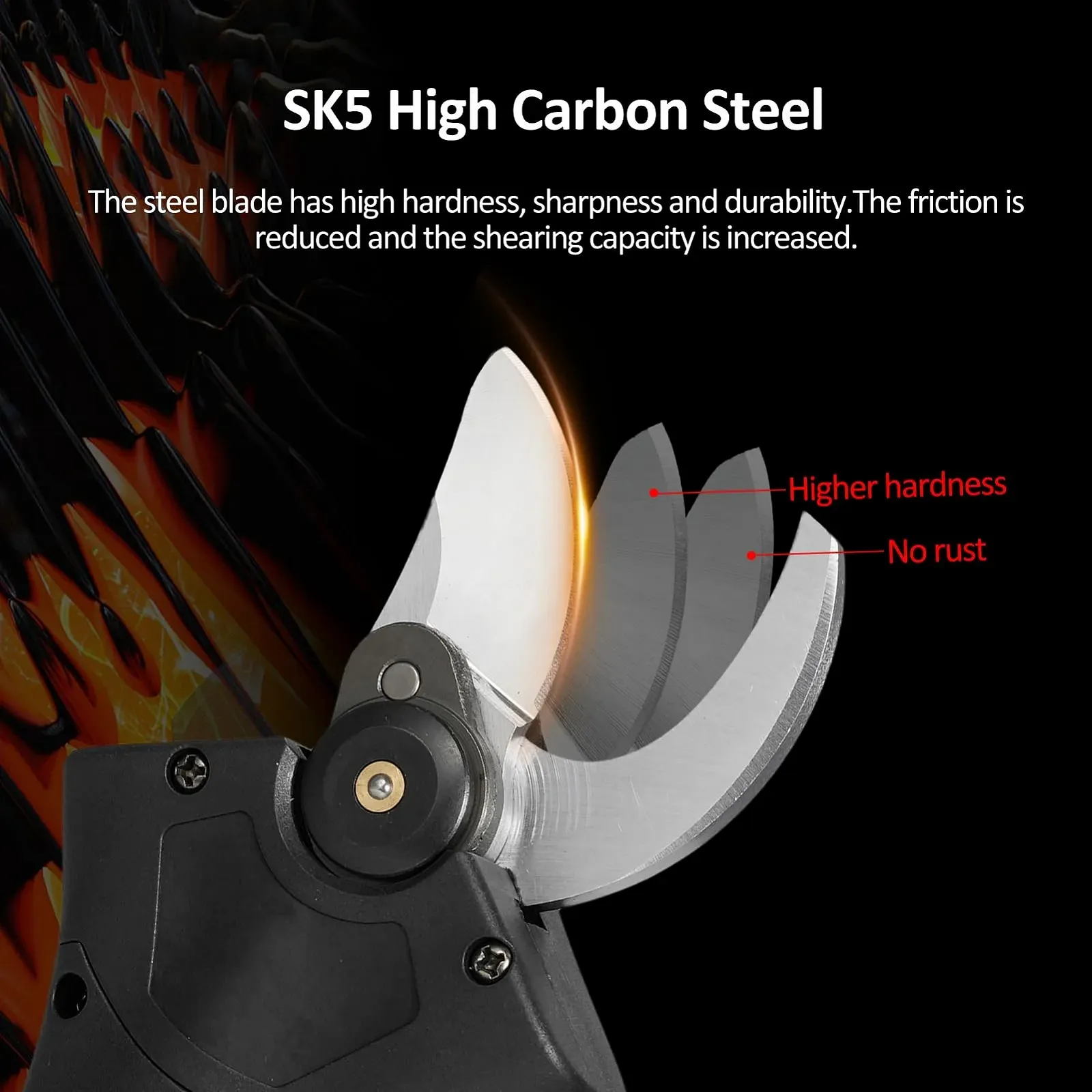 Портативний електричний секатор 21V з сумкою для перенесення, акумуляторна літієва батарея 2000mAh та зарядний пристрій, електричний сучкоріз, секатор, максимальний діаметр різання 30мм, фото №8