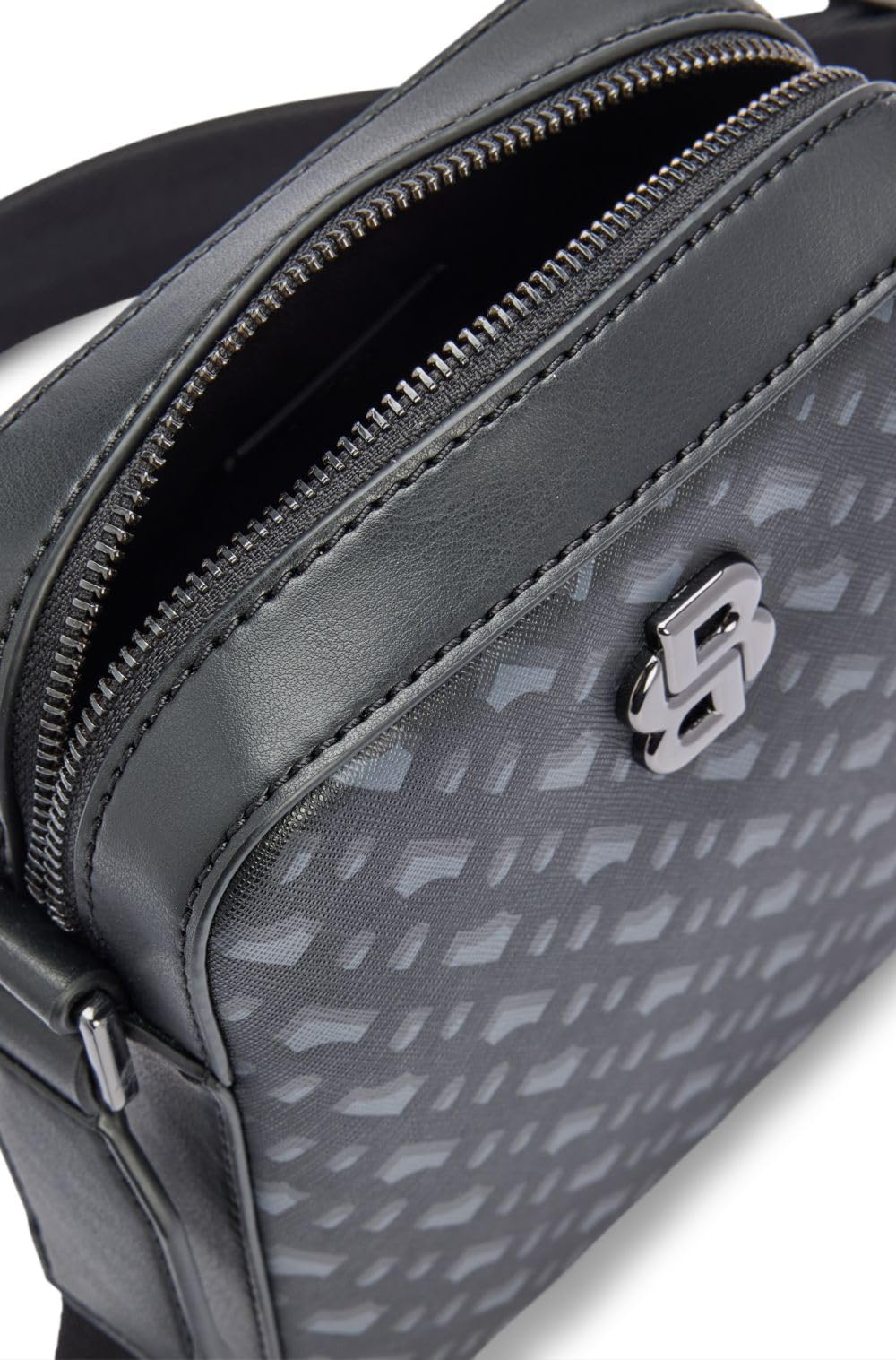 Сумка через плече BOSS B ICON Reporter з візерунком монограми та фірмовими деталями Metal Dark Grey, darkgray, фото №4