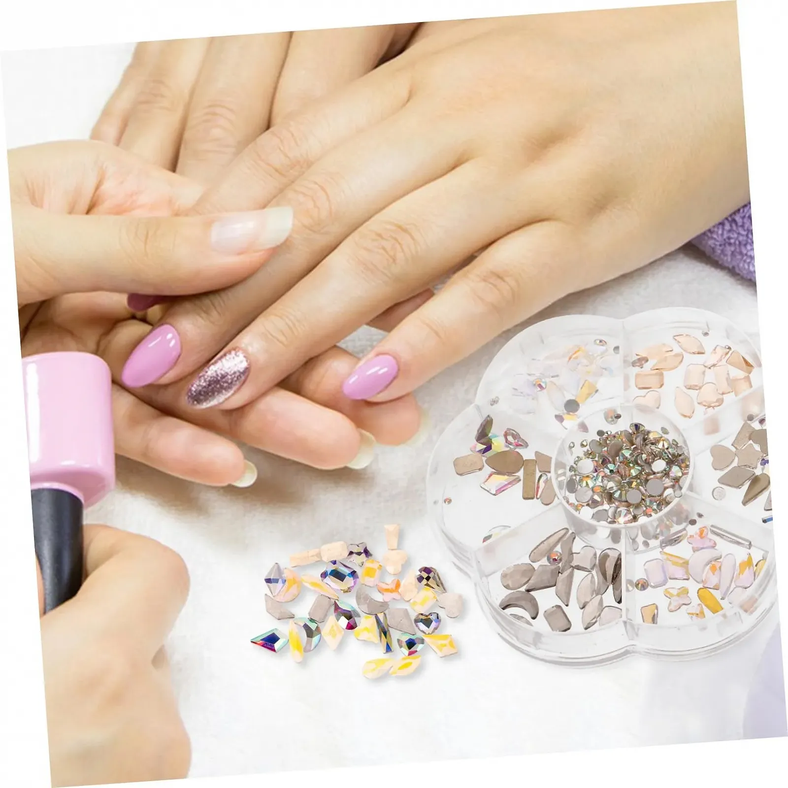 Стрази для нігтів 7gitter, нерівні, для творчого манікюру, змішані, для стильних прикрас, фото №8